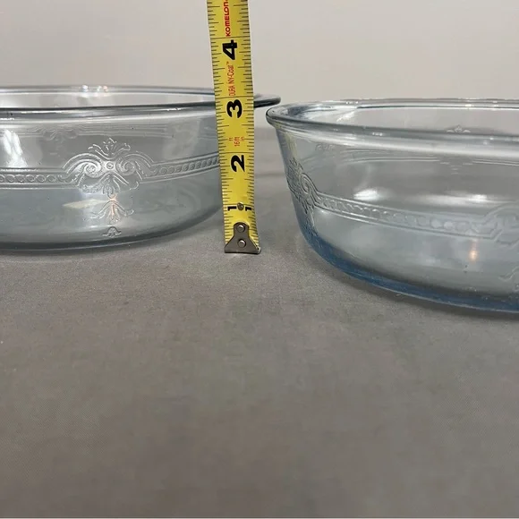 Set Of 2 Fire King Sapphire Blue Philbe Serving/Mixing Bowl 8” & 9” - Picture 8 of 10